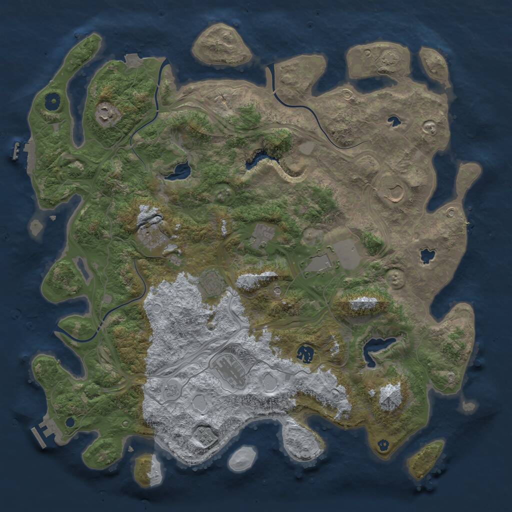 Rust Map: Procedural Map, Size: 4500, Seed: 6408397, 15 Monuments
