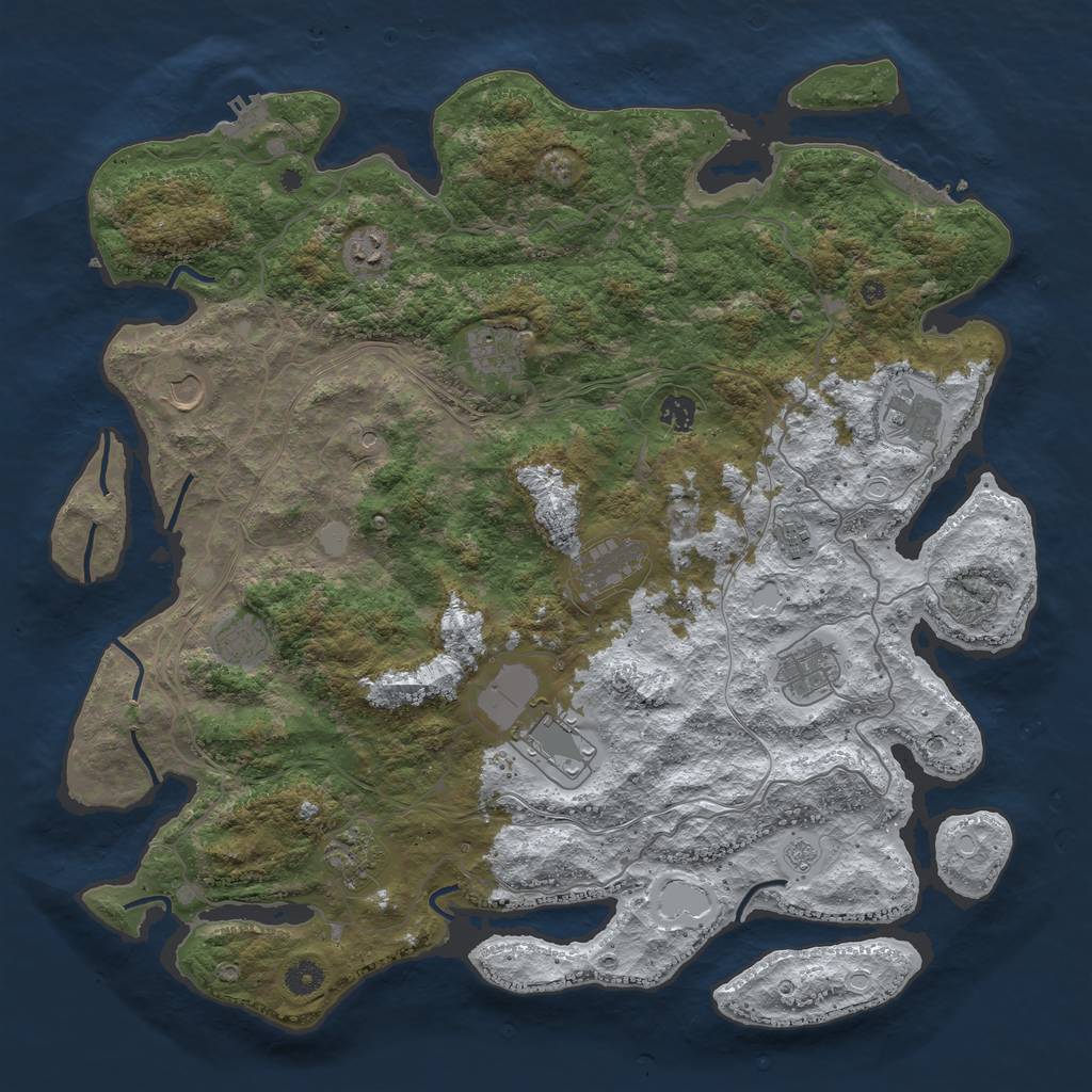 Rust Map: Procedural Map, Size: 4500, Seed: 1260389, 20 Monuments