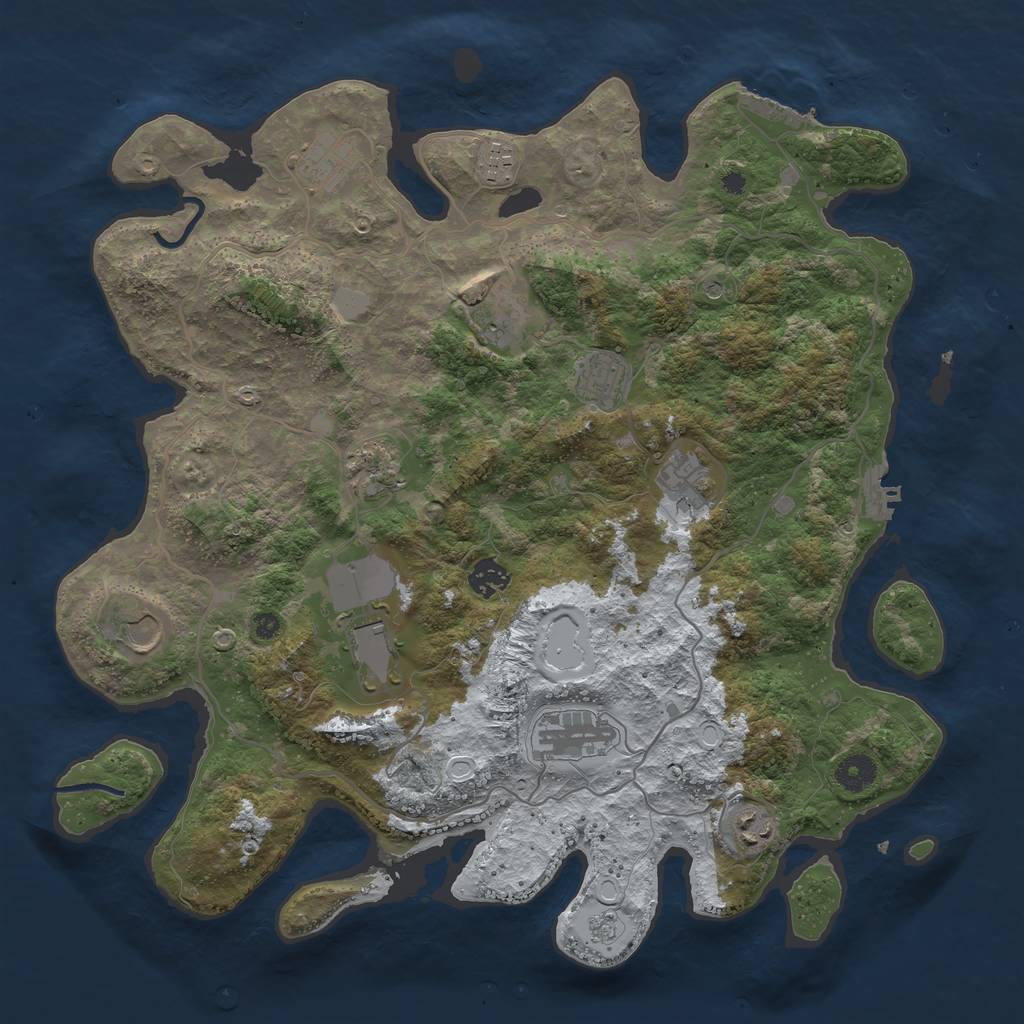 Rust Map: Procedural Map, Size: 4000, Seed: 124311412, 20 Monuments