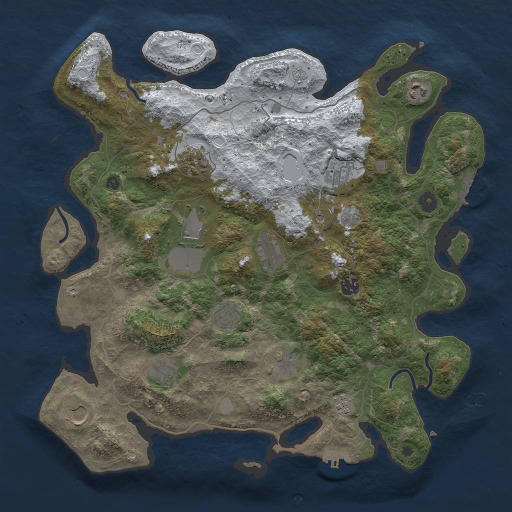 Rust Map: Procedural Map, Size: 4000, Seed: 547989793, 20 Monuments