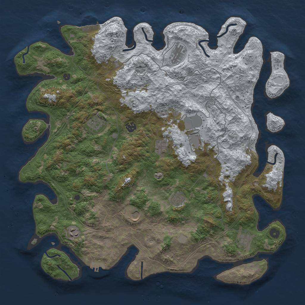 Rust Map: Procedural Map, Size: 4500, Seed: 3214288, 19 Monuments