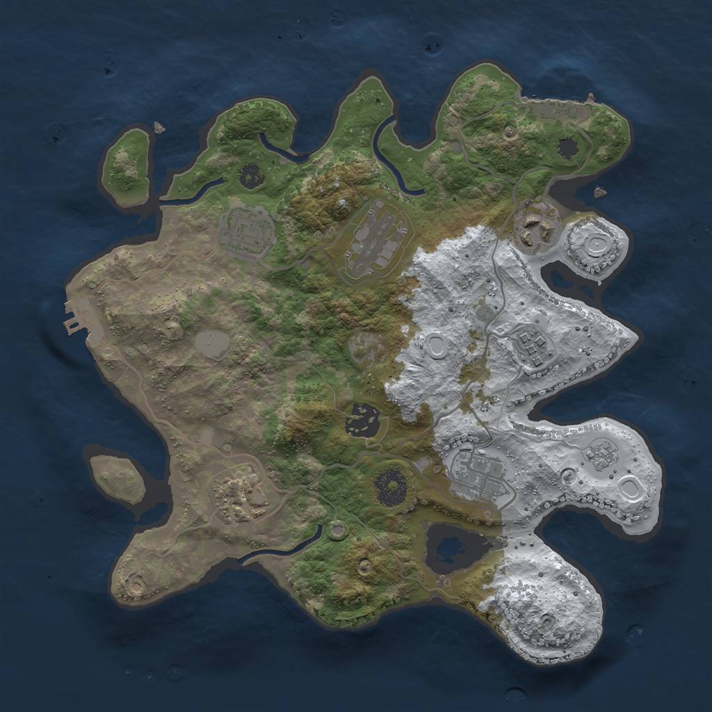 Rust Map: Procedural Map, Size: 3000, Seed: 13634254, 15 Monuments