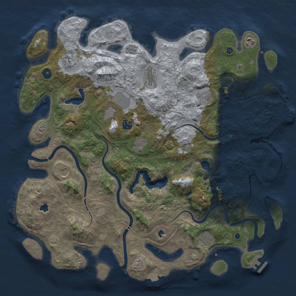 Rust Map: Procedural Map, Size: 4500, Seed: 1620434, 16 Monuments
