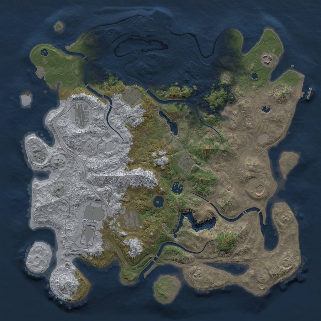 Rust Map: Procedural Map, Size: 4250, Seed: 23455, 16 Monuments