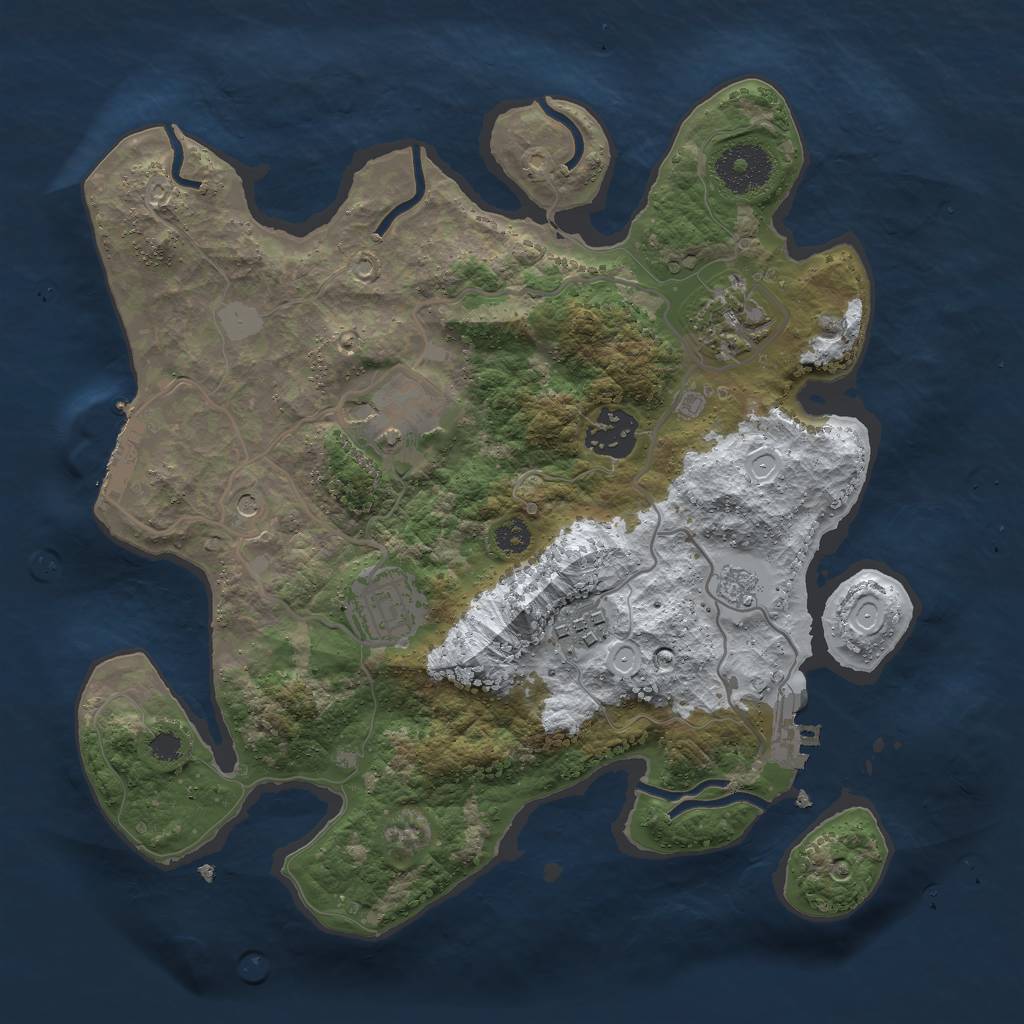 Rust Map: Procedural Map, Size: 3000, Seed: 181302, 14 Monuments