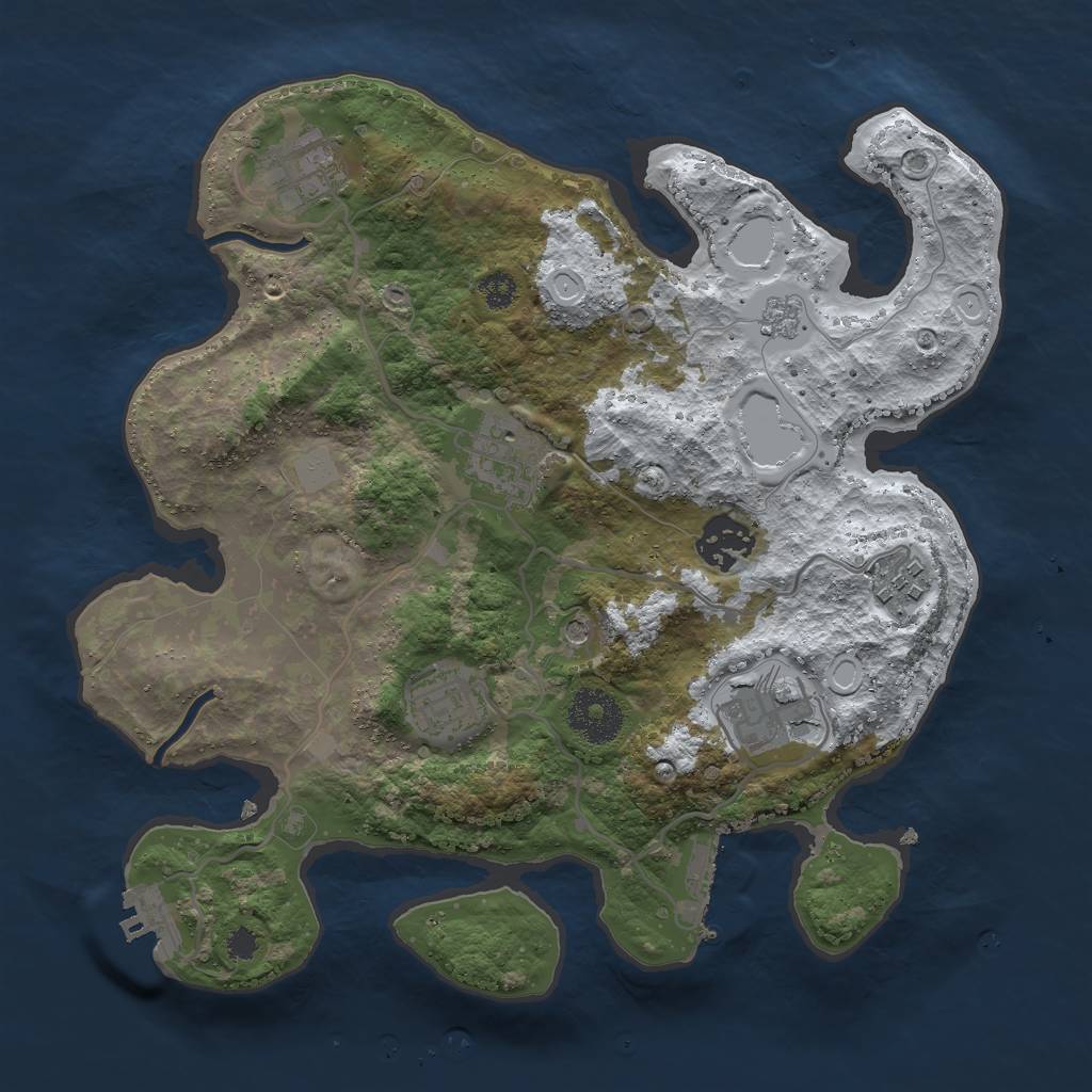 Rust Map: Procedural Map, Size: 3000, Seed: 1389259109, 15 Monuments