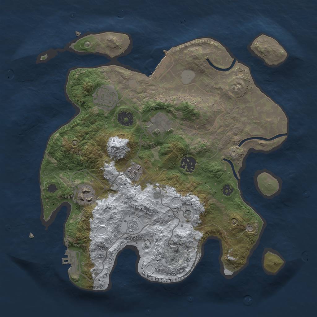 Rust Map: Procedural Map, Size: 3000, Seed: 121178659, 14 Monuments