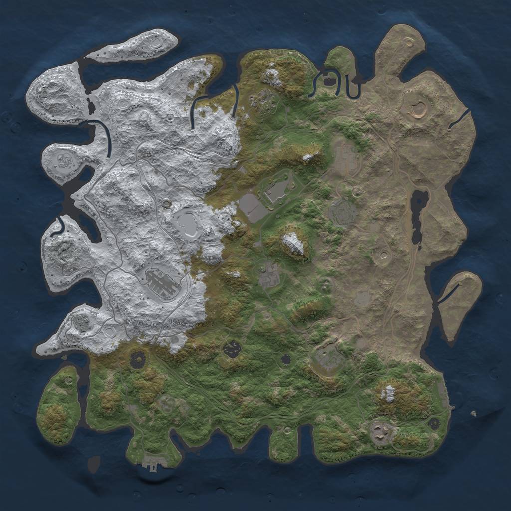 Rust Map: Procedural Map, Size: 4500, Seed: 981413, 20 Monuments