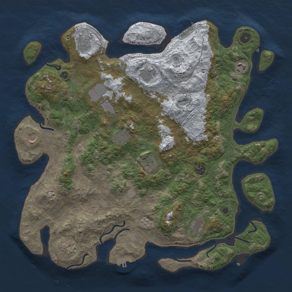 Rust Map: Procedural Map, Size: 4250, Seed: 1848956756, 19 Monuments