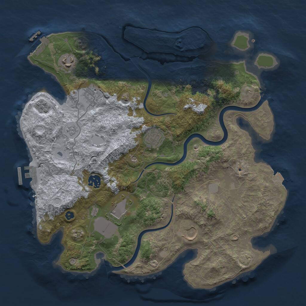 Rust Map: Procedural Map, Size: 3500, Seed: 22269, 13 Monuments