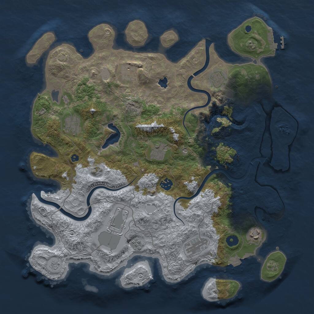 Rust Map: Procedural Map, Size: 4000, Seed: 944, 14 Monuments