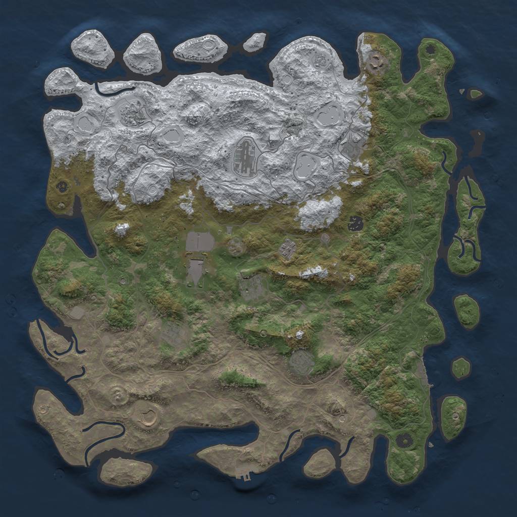 Rust Map: Procedural Map, Size: 4800, Seed: 30568198, 20 Monuments