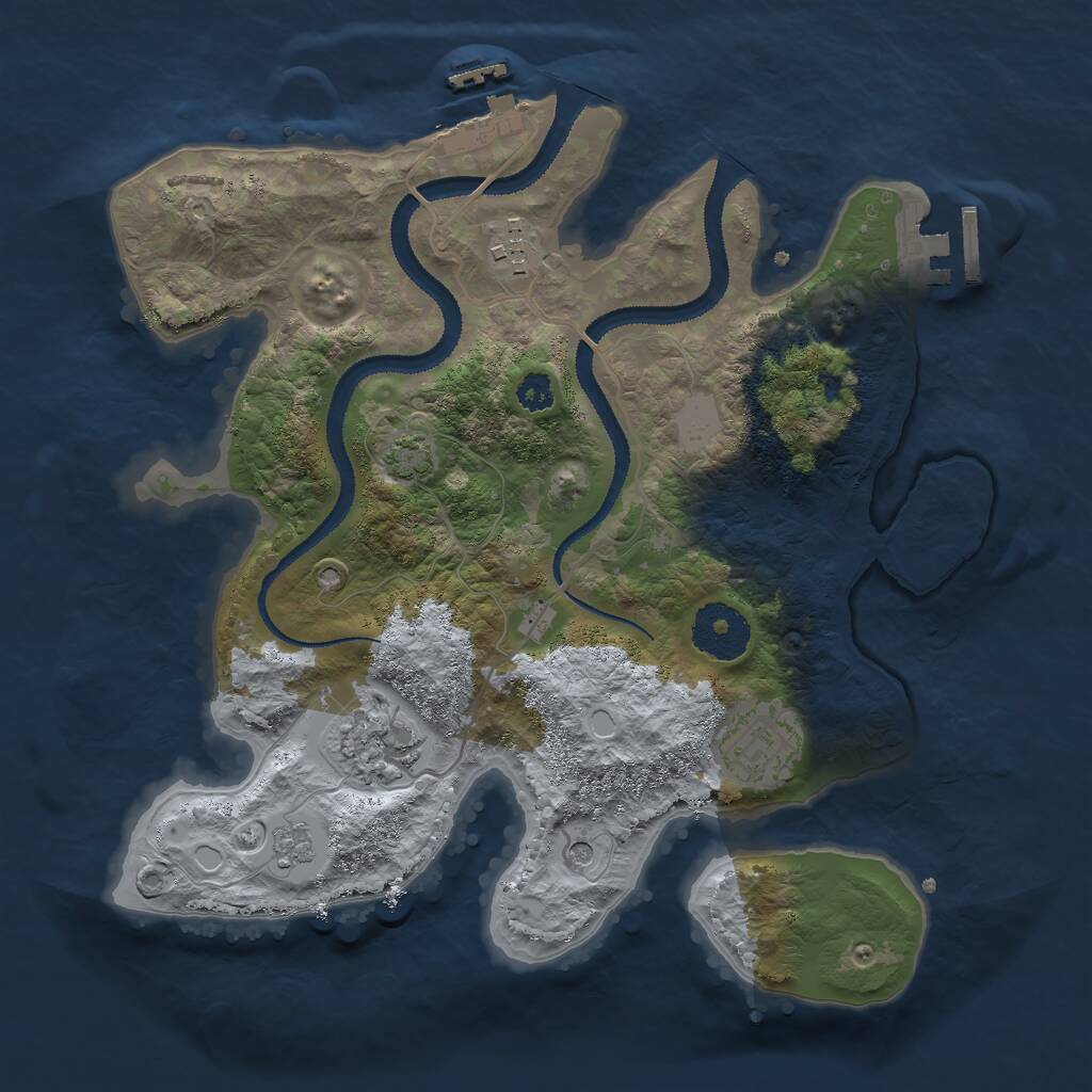 Rust Map: Procedural Map, Size: 2900, Seed: 543504762, 9 Monuments