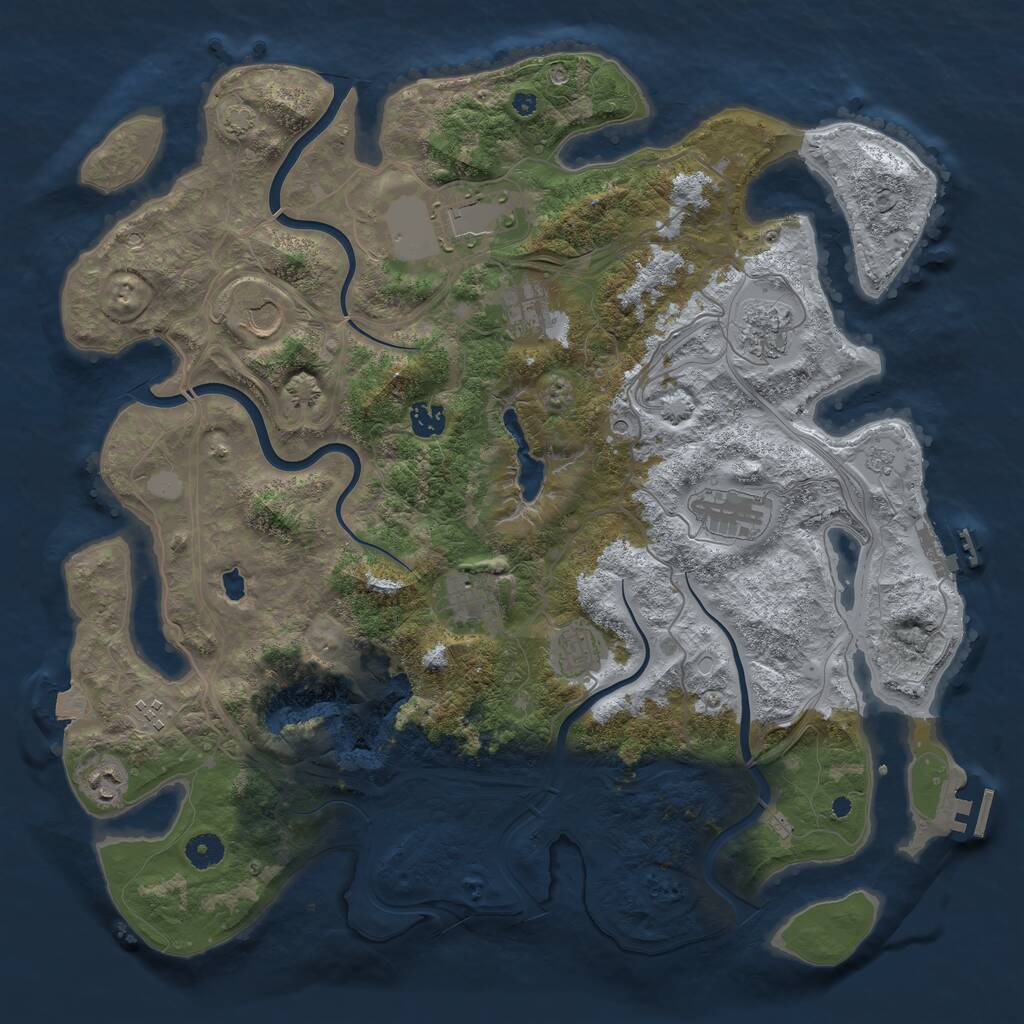 Rust Map: Procedural Map, Size: 4250, Seed: 1319065426, 16 Monuments