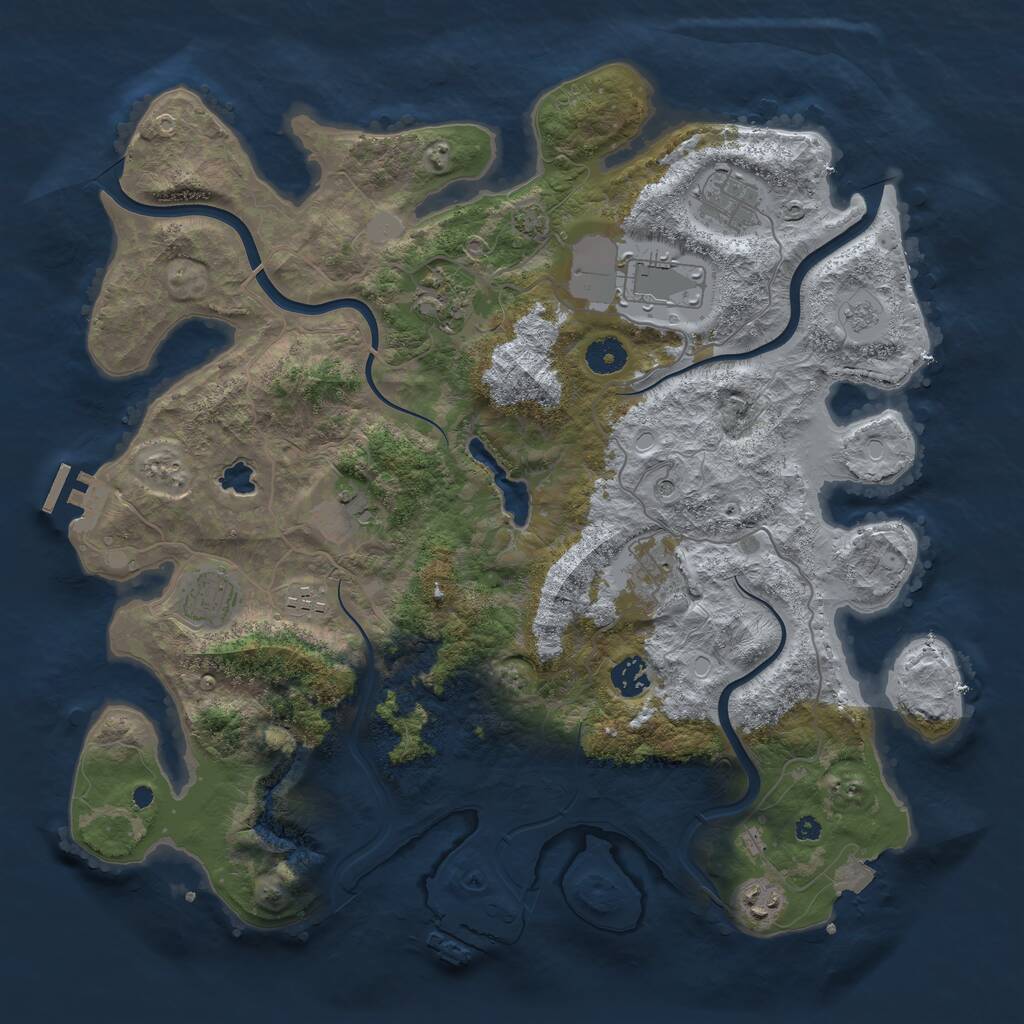 Rust Map: Procedural Map, Size: 4000, Seed: 259124501, 15 Monuments