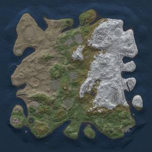 Thumbnail Rust Map: Procedural Map, Size: 4000, Seed: 259124501, 20 Monuments