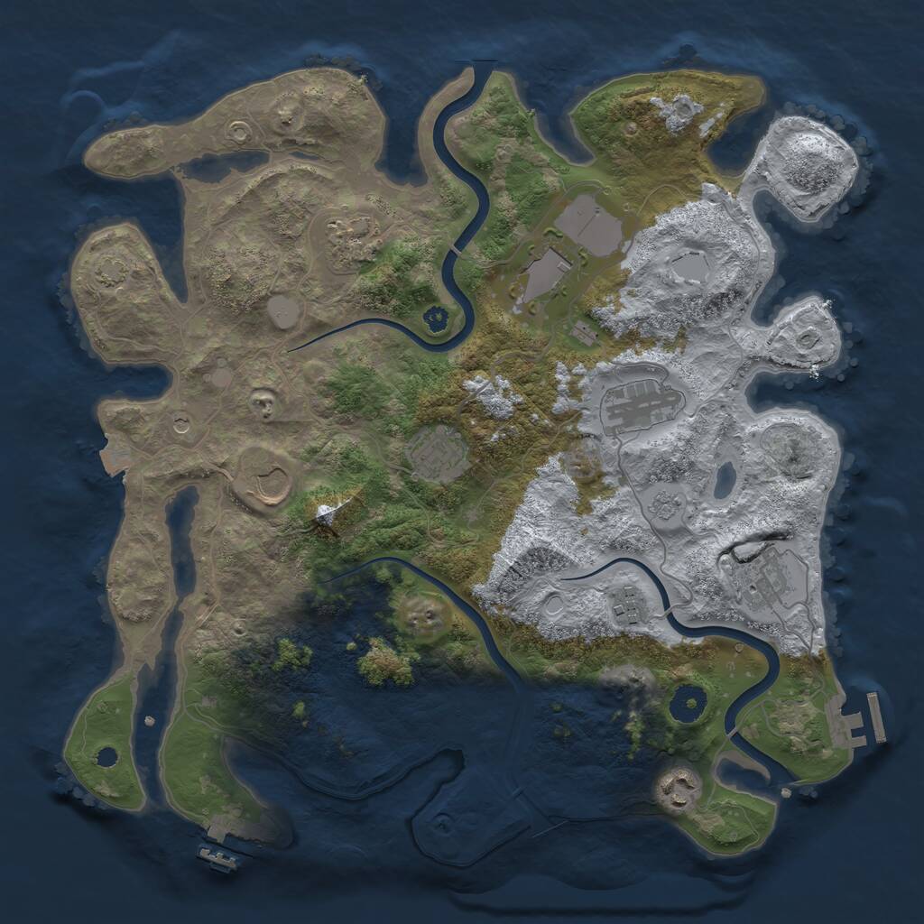 Rust Map: Procedural Map, Size: 3700, Seed: 72261865, 14 Monuments