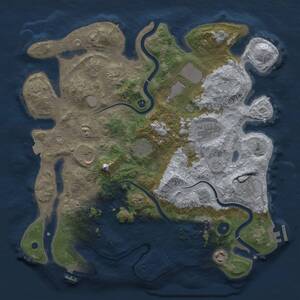 Thumbnail Rust Map: Procedural Map, Size: 3700, Seed: 72261865, 14 Monuments