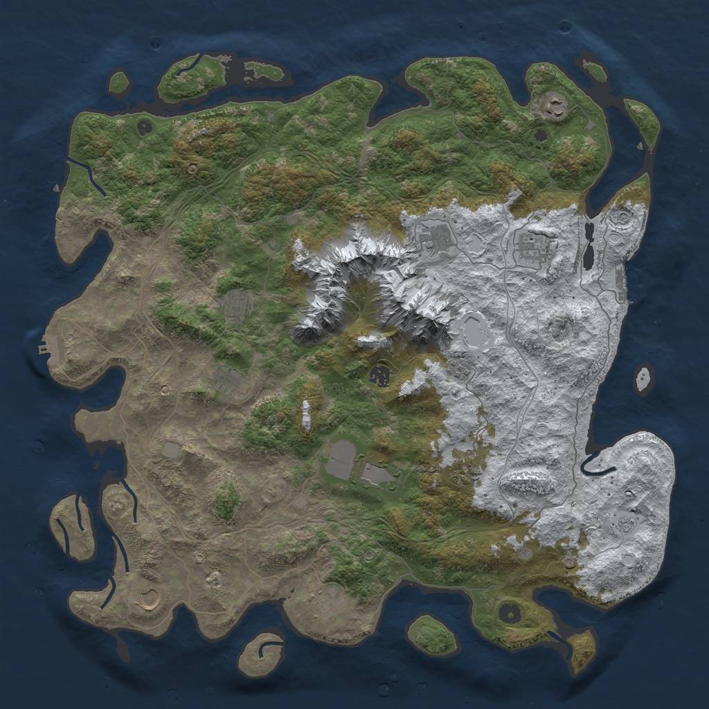 Rust Map: Procedural Map, Size: 5000, Seed: 69696969, 20 Monuments