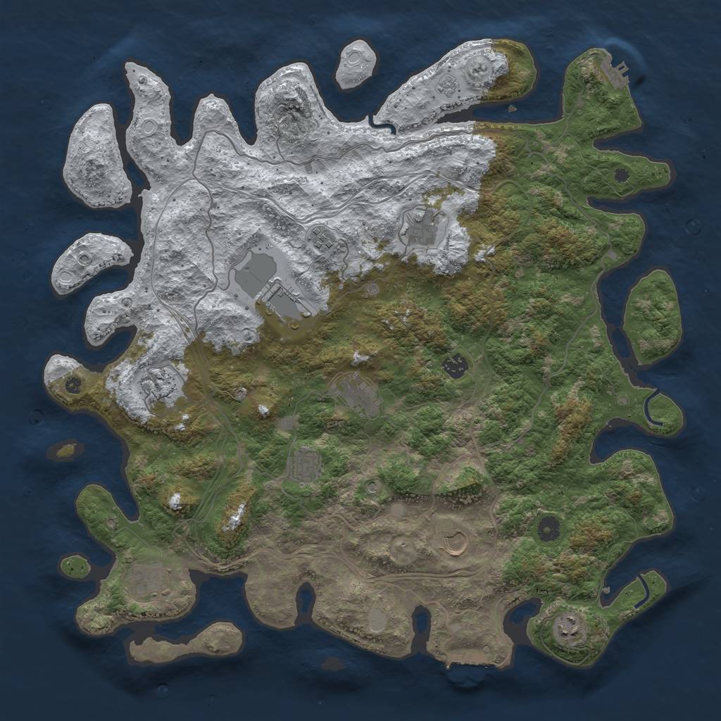 Rust Map: Procedural Map, Size: 4500, Seed: 20220504, 19 Monuments