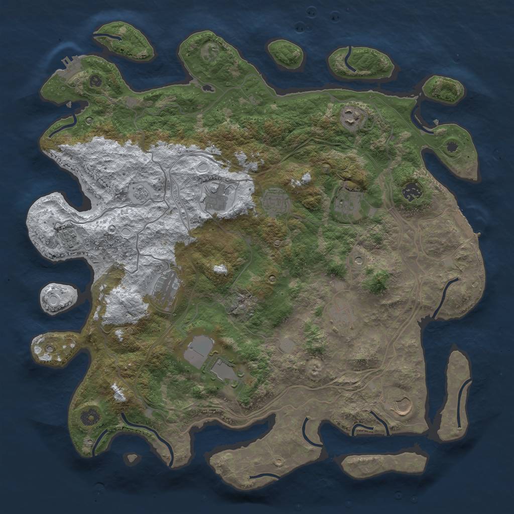 Rust Map: Procedural Map, Size: 4250, Seed: 6849341, 19 Monuments