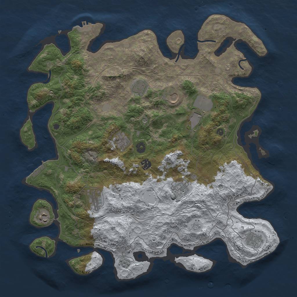 Rust Map: Procedural Map, Size: 4250, Seed: 3880426, 19 Monuments