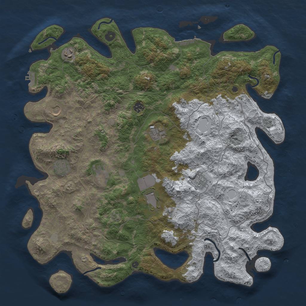 Rust Map: Procedural Map, Size: 4500, Seed: 893, 18 Monuments