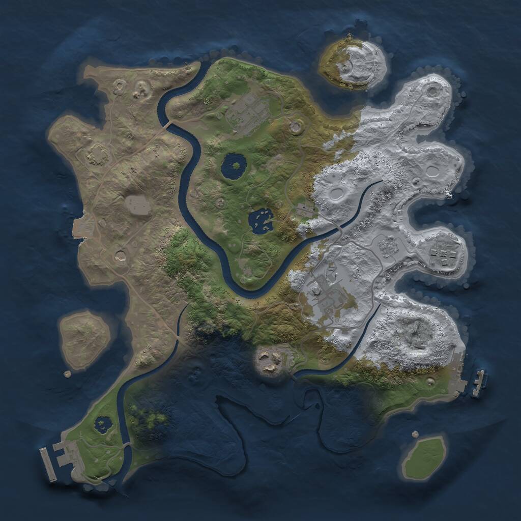Rust Map: Procedural Map, Size: 3000, Seed: 289113029, 11 Monuments