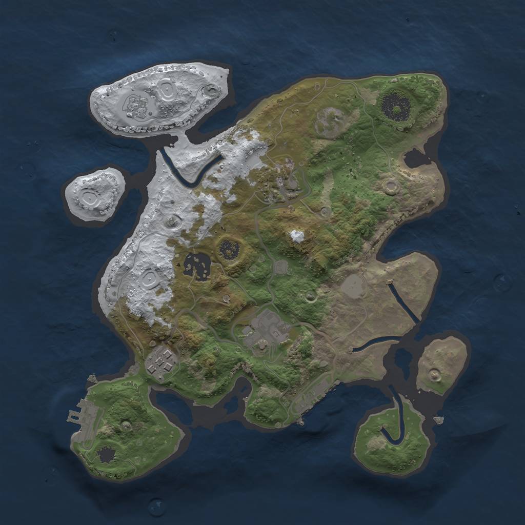 Rust Map: Procedural Map, Size: 2700, Seed: 13064587, 12 Monuments