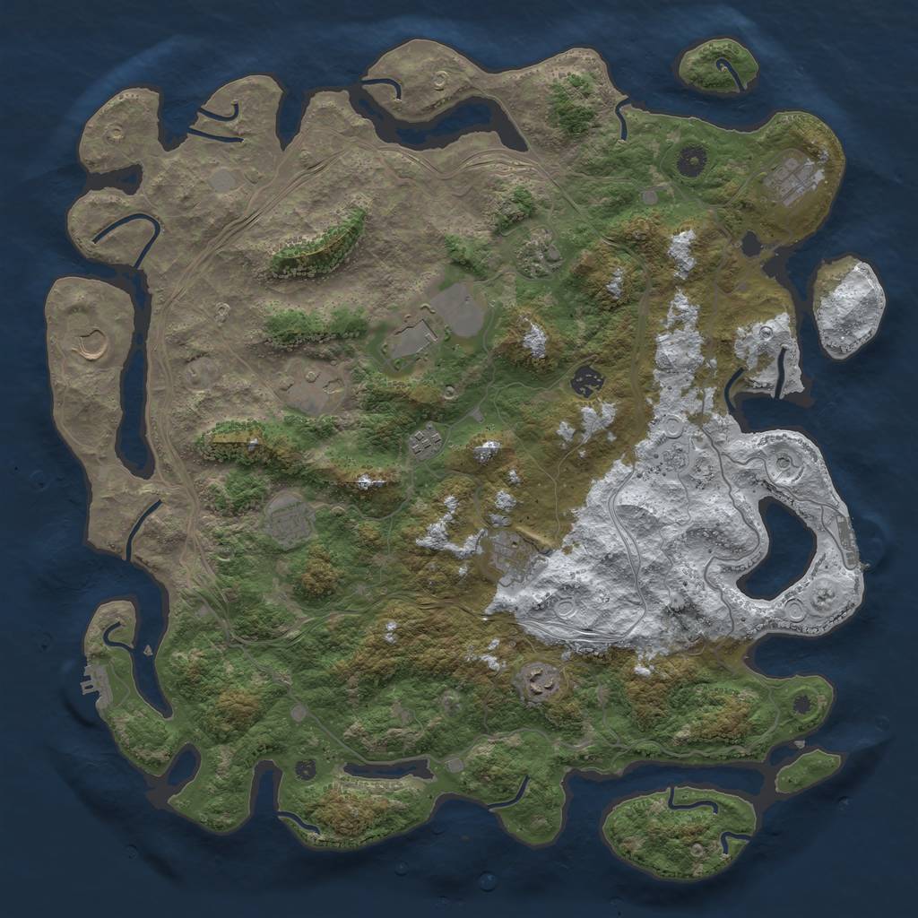Rust Map: Procedural Map, Size: 4500, Seed: 2102229, 19 Monuments