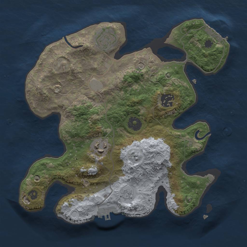Rust Map: Procedural Map, Size: 2650, Seed: 415941591, 12 Monuments