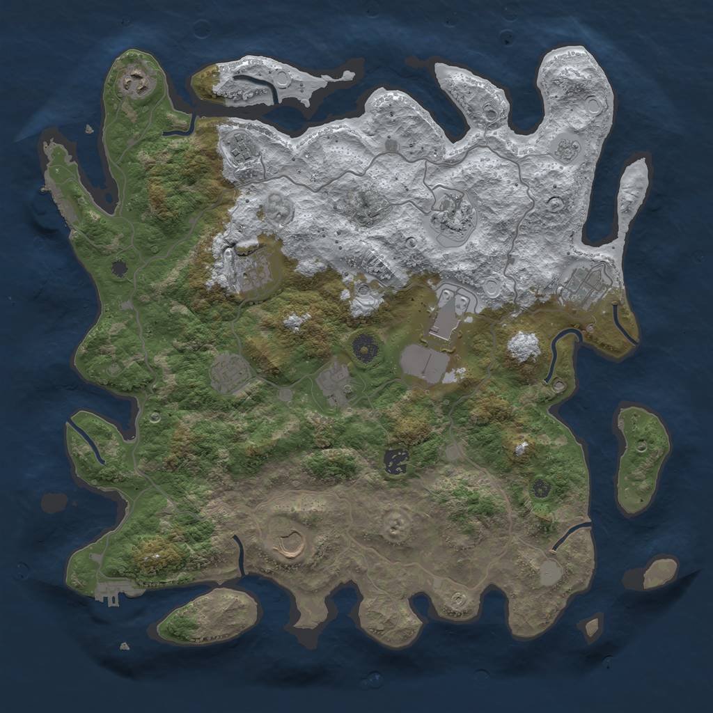 Rust Map: Procedural Map, Size: 4000, Seed: 1478830723, 19 Monuments