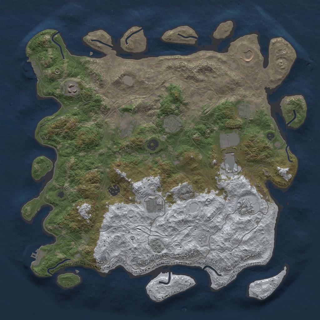 Rust Map: Procedural Map, Size: 4250, Seed: 819158, 18 Monuments