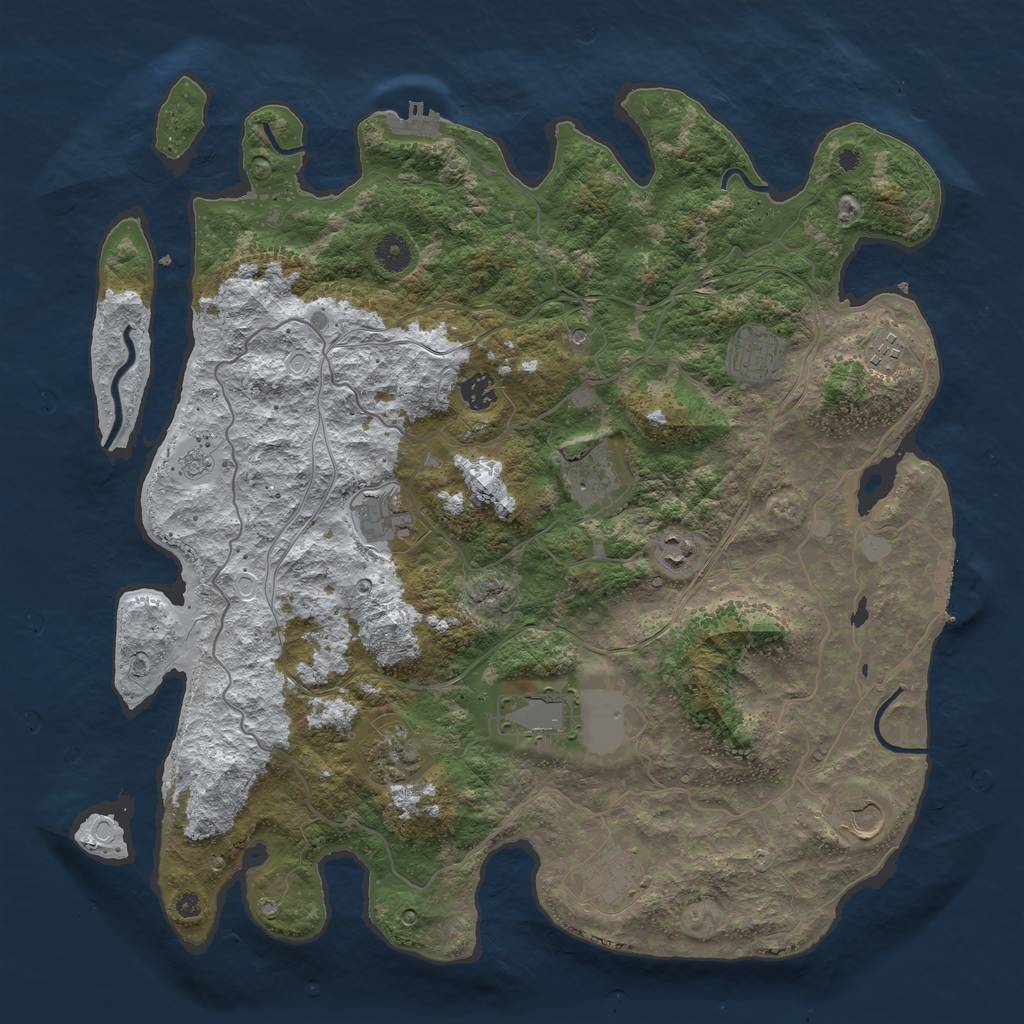 Rust Map: Procedural Map, Size: 4250, Seed: 224248, 19 Monuments