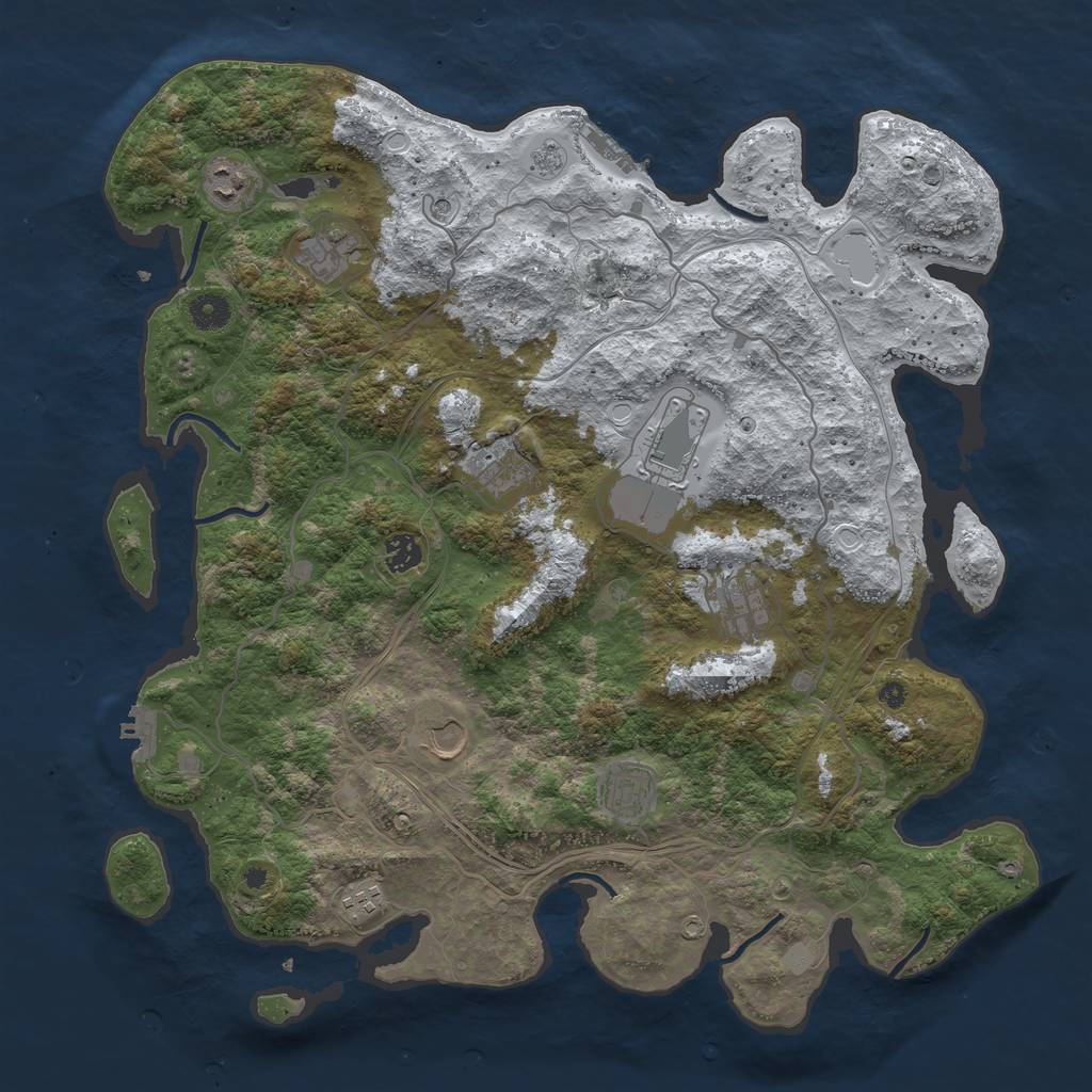 Rust Map: Procedural Map, Size: 4250, Seed: 499628, 18 Monuments