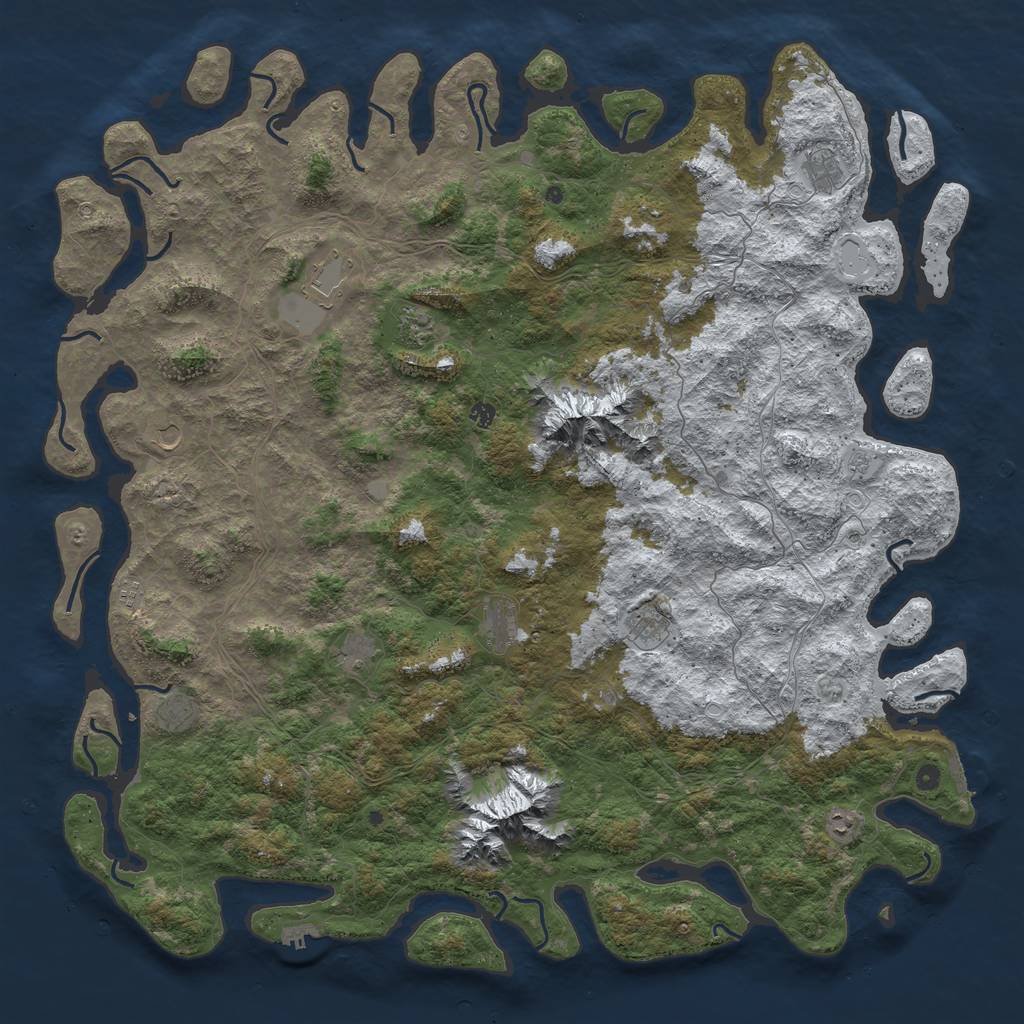 Rust Map: Procedural Map, Size: 6000, Seed: 565909, 20 Monuments