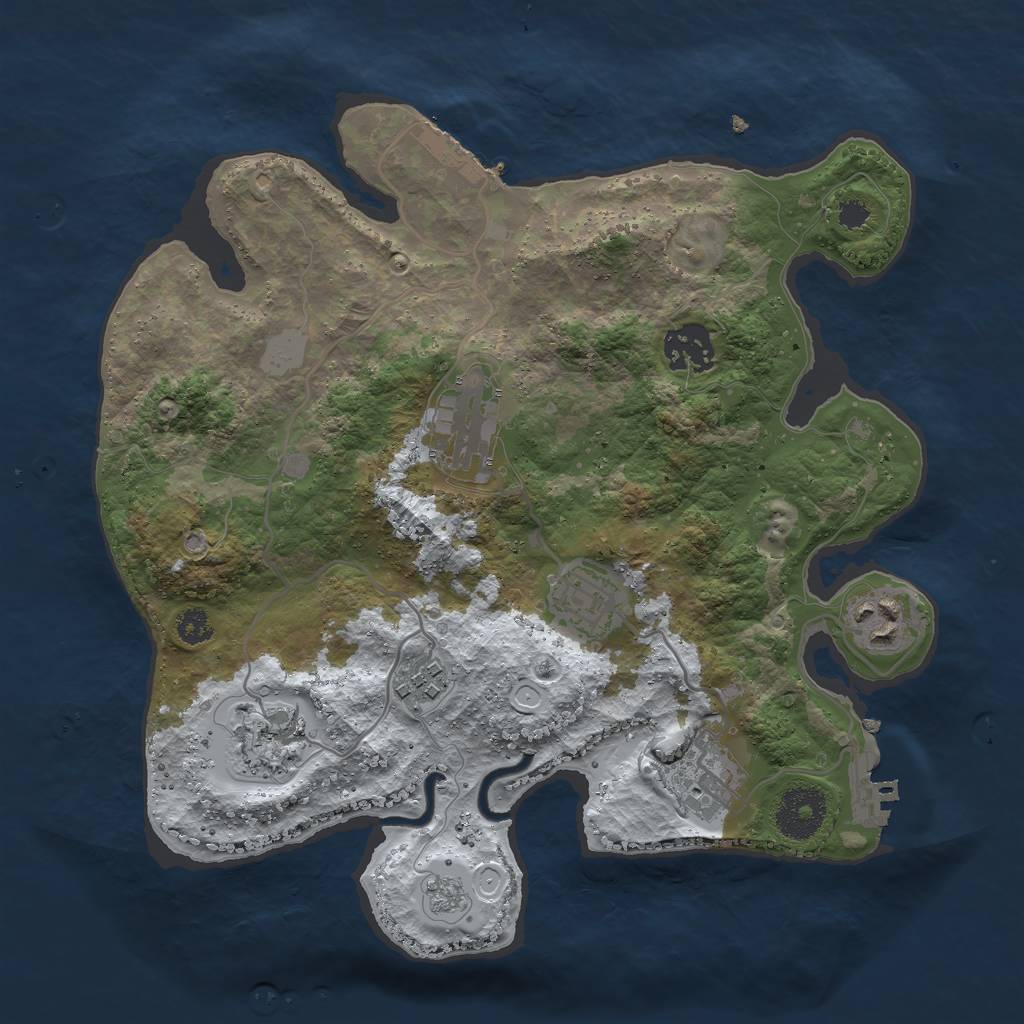Rust Map: Procedural Map, Size: 3000, Seed: 319585940, 15 Monuments