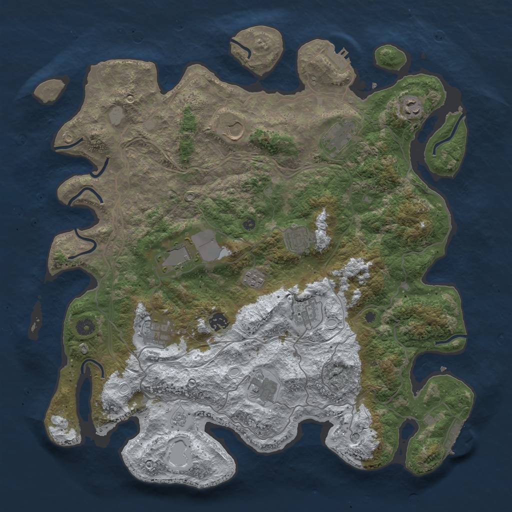 Rust Map: Procedural Map, Size: 4250, Seed: 935829, 19 Monuments