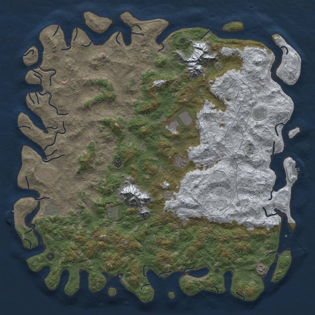 Rust Map: Procedural Map, Size: 6000, Seed: 527620, 20 Monuments