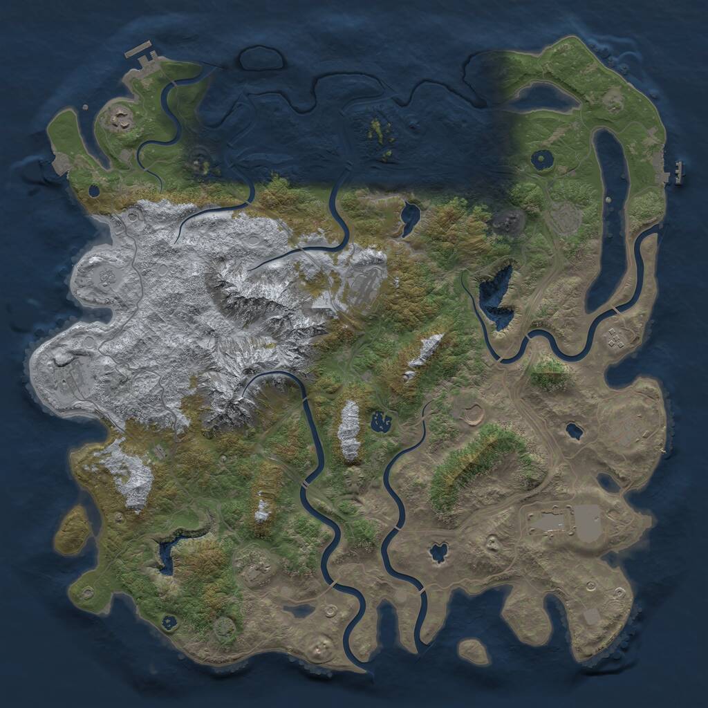 Rust Map: Procedural Map, Size: 5000, Seed: 547809620, 16 Monuments