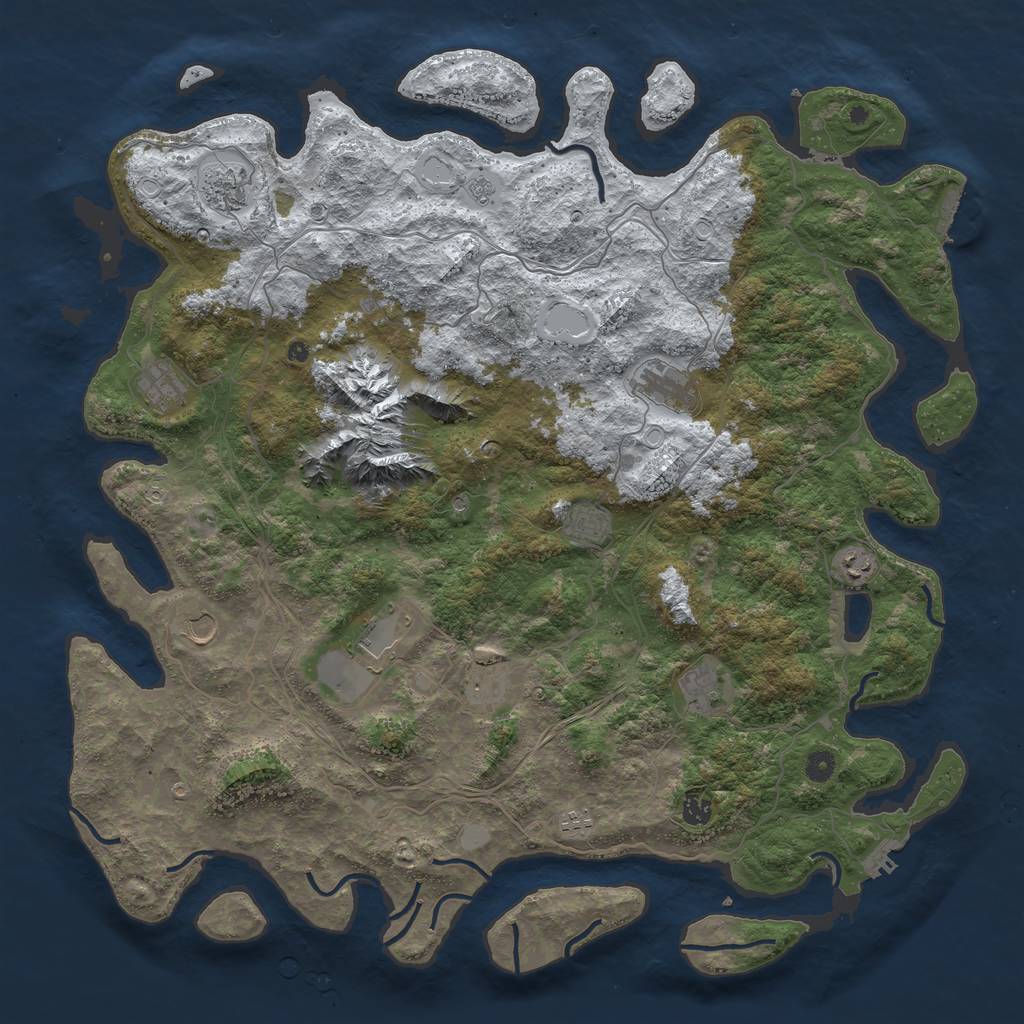 Rust Map: Procedural Map, Size: 5000, Seed: 58435, 20 Monuments