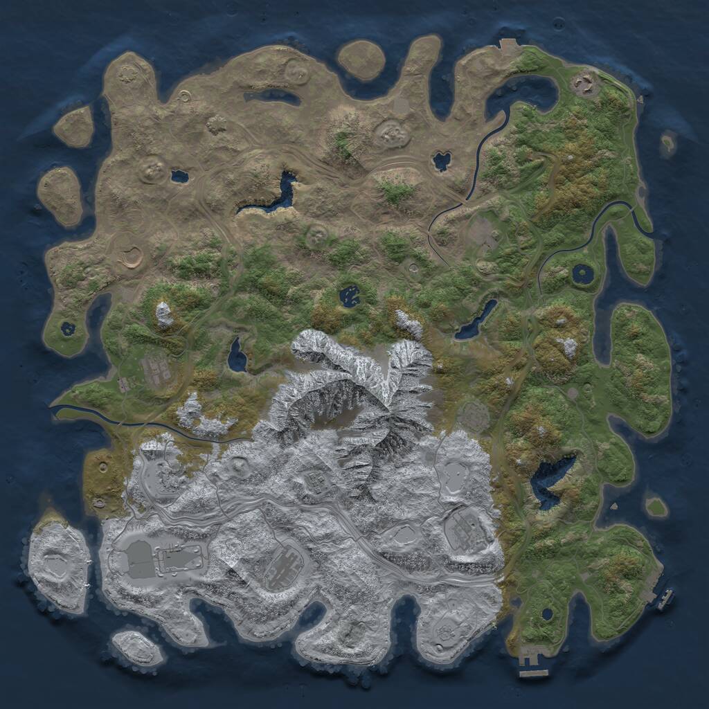 Rust Map: Procedural Map, Size: 5000, Seed: 282019, 17 Monuments