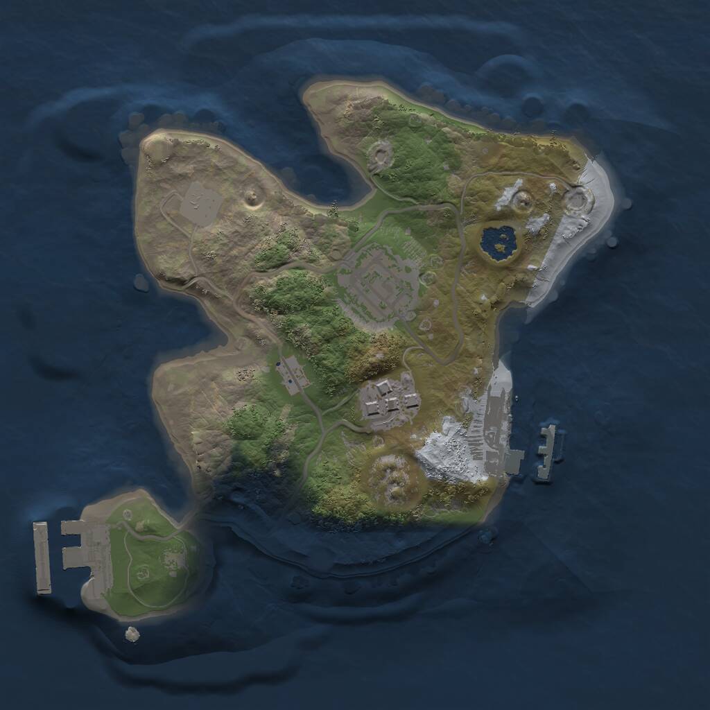 Rust Map: Procedural Map, Size: 2000, Seed: 25, 5 Monuments