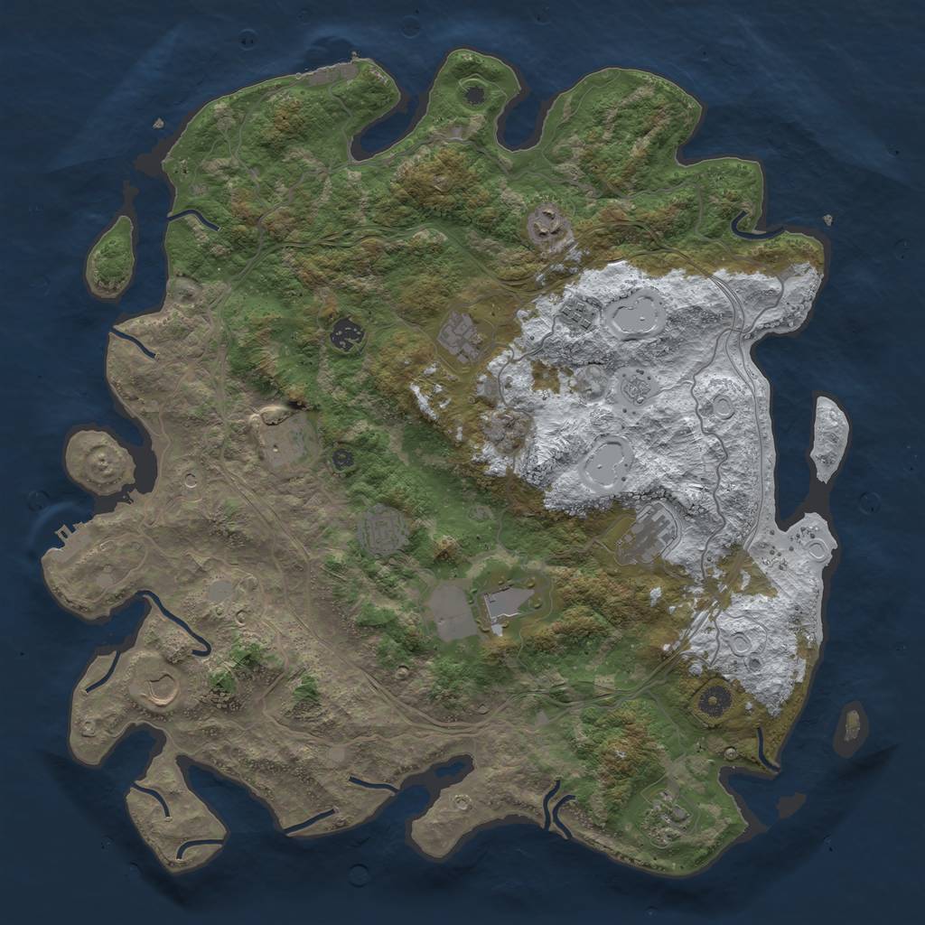 Rust Map: Procedural Map, Size: 4400, Seed: 1111, 19 Monuments