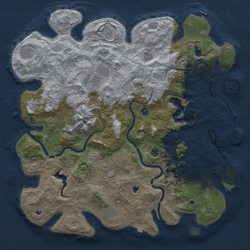 Rust Map: Procedural Map, Size: 5000, Seed: 1471478740, 17 Monuments