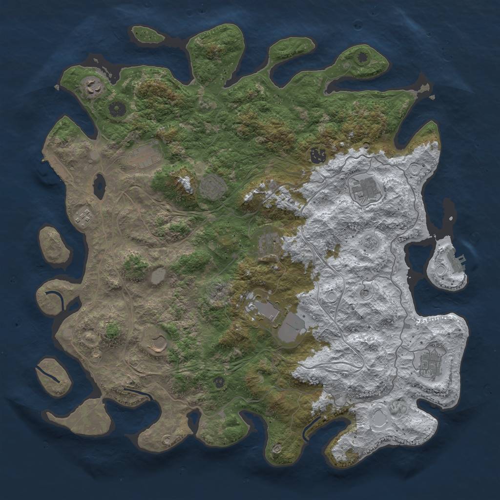 Rust Map: Procedural Map, Size: 4500, Seed: 74569823, 19 Monuments