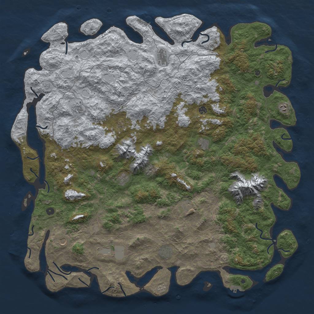 Rust Map: Procedural Map, Size: 6000, Seed: 444565, 20 Monuments