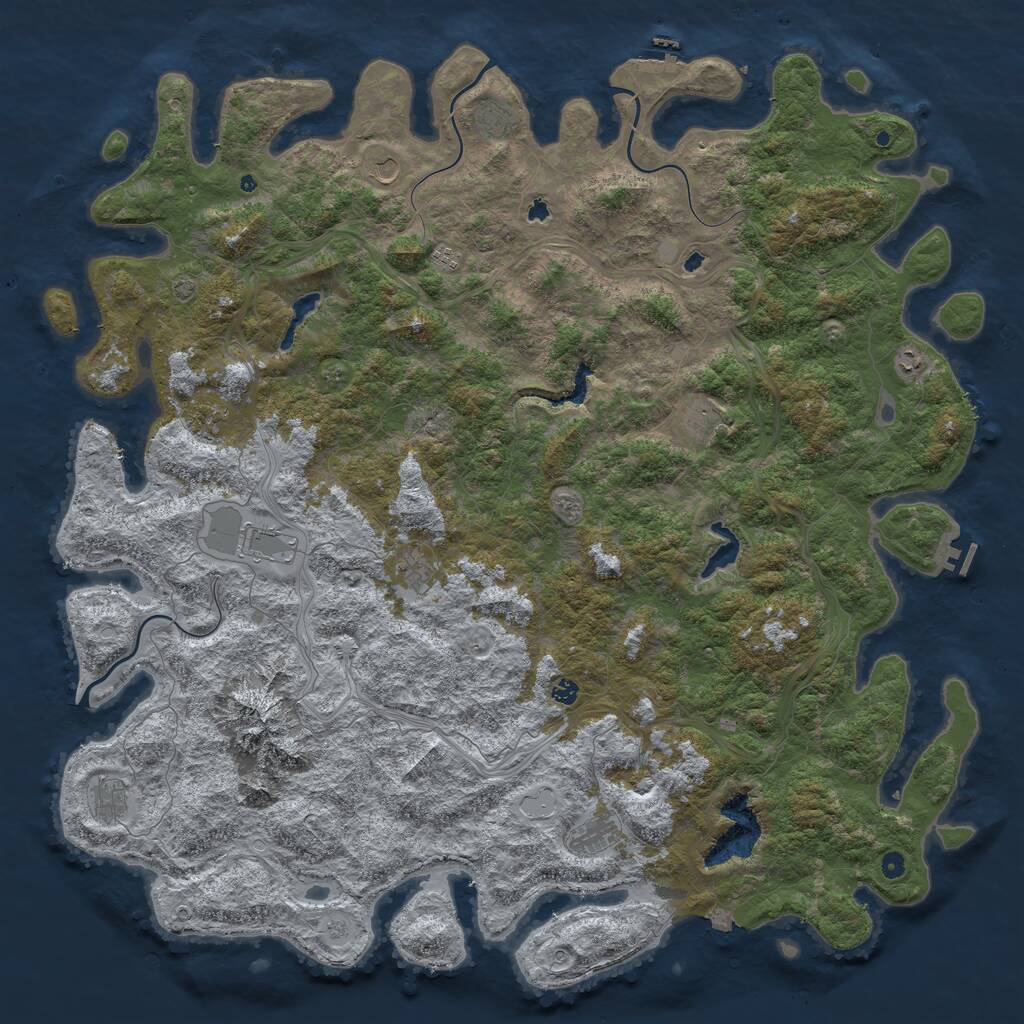 Rust Map: Procedural Map, Size: 6000, Seed: 1046527, 17 Monuments