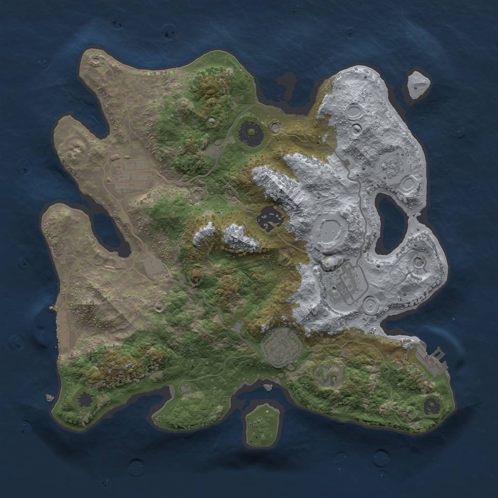 Rust Map: Procedural Map, Size: 3000, Seed: 124151, 11 Monuments