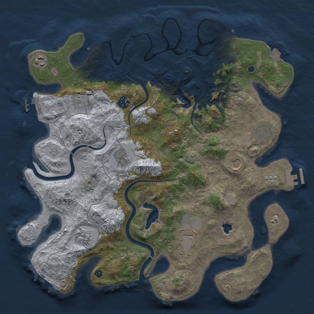 Rust Map: Procedural Map, Size: 4000, Seed: 11231111, 15 Monuments